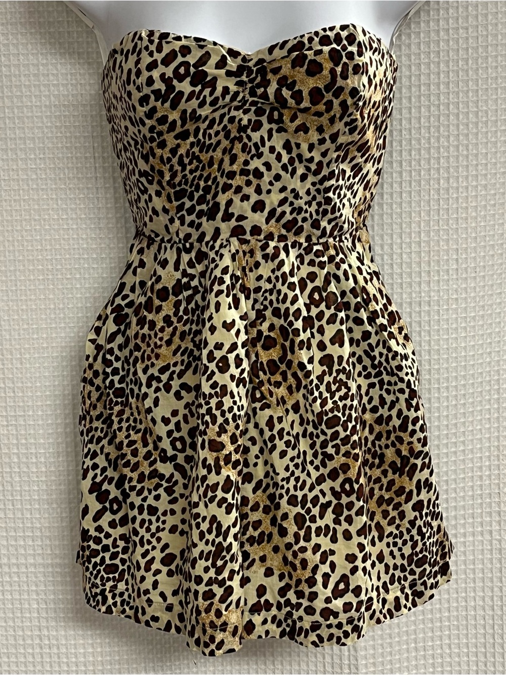 Moda International Strapless Leopard Print Dress - size S/P